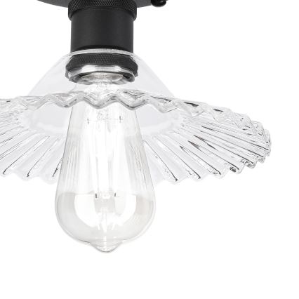 Plafondlampe TRISH 1xE27/15W/230V sort/klar