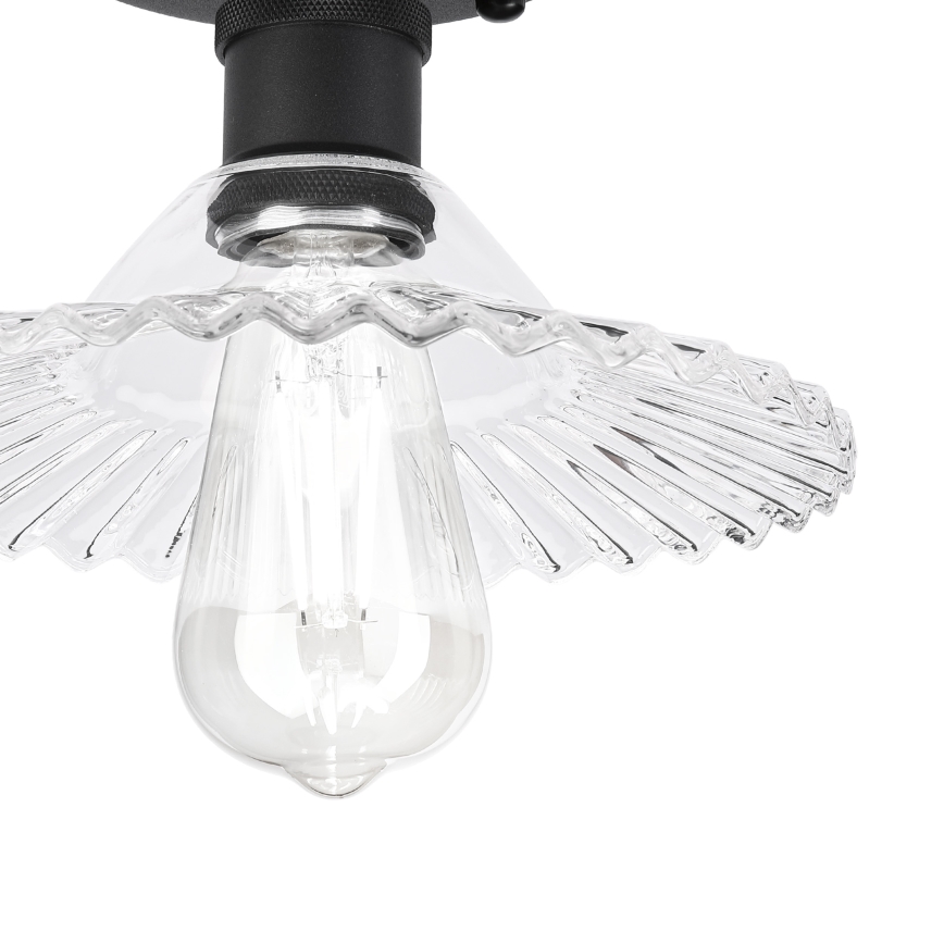Plafondlampe TRISH 1xE27/15W/230V sort/klar