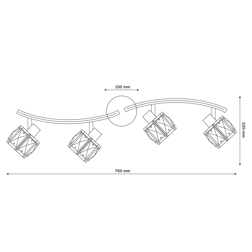 Plafondlampe ZAHARA 4xE27/10W/230V sort