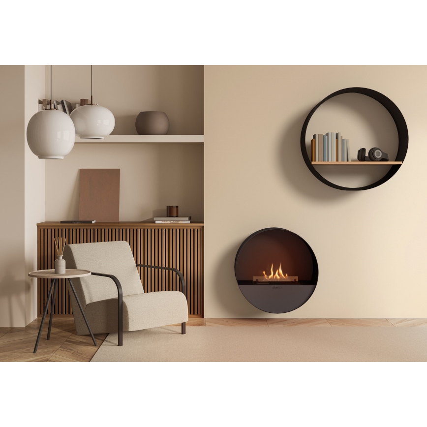 Planika - Biopejs med fjernbetjening 72,6x65 cm 2,5kW/230V sort