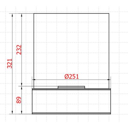 Planika - biopejs 32,1x25,1 cm 2,5kW sort