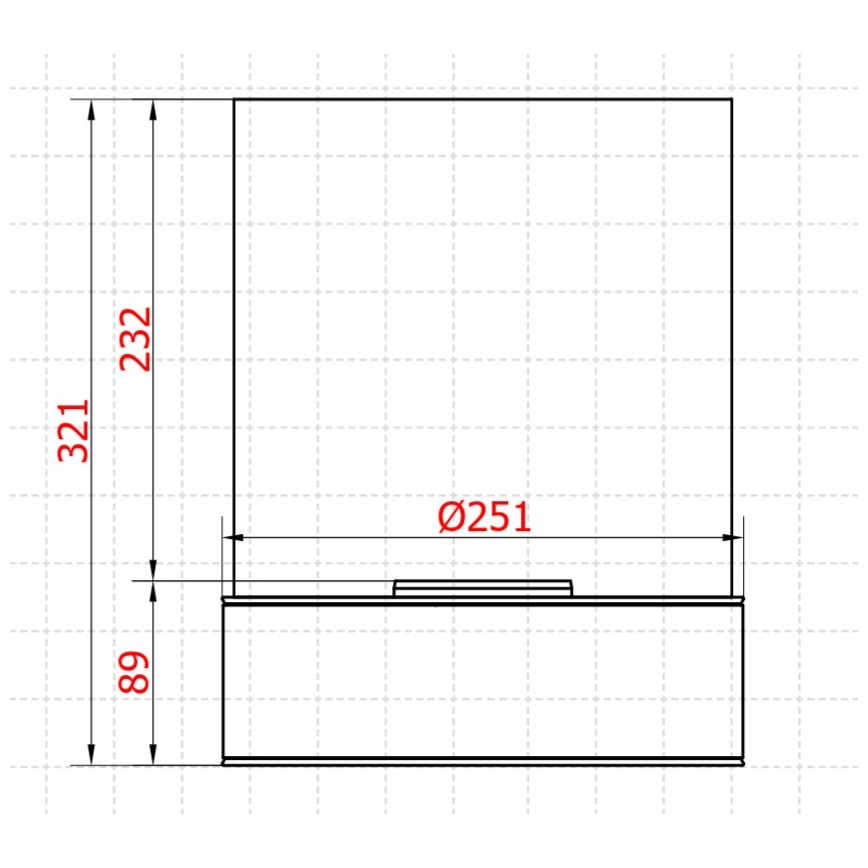 Planika - biopejs 32,1x25,1 cm 2,5kW sort