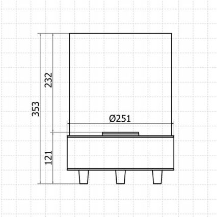 Planika - Biopejs 36,3x25,1 cm 2,5kW sort