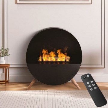 Planika - Dekorativ pejs vanddamp med fjernbetjening 72,9x65,3 cm 125W/230V sort