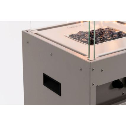 Planika Faro GAS - Udendørs gaspejs 142x36 cm 8kW grå + beskyttelsescover