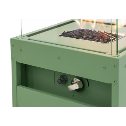 Planika Faro GAS - Udendørs gaspejs 142x36 cm 8kW grøn + beskyttelsescover
