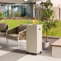 Planika Faro GAS - Udendørs gaspejs 142x36 cm 8kW hvid + beskyttelsescover