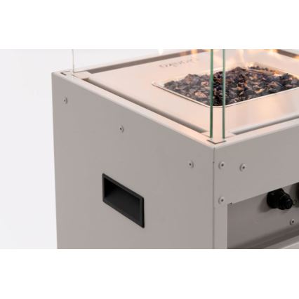 Planika Faro GAS - Udendørs gaspejs 142x36 cm 8kW hvid + beskyttelsescover