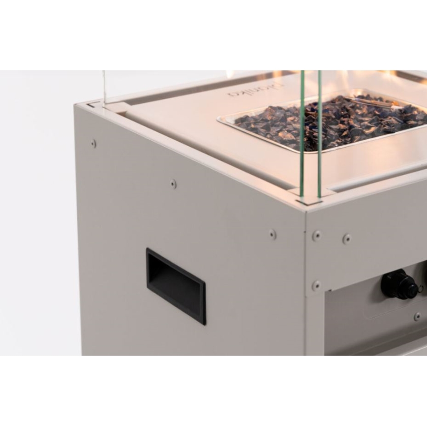 Planika Faro GAS - Udendørs gaspejs 142x36 cm 8kW hvid + beskyttelsescover