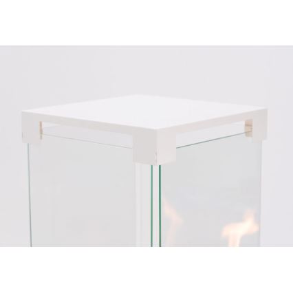 Planika Faro GAS - Udendørs gaspejs 142x36 cm 8kW hvid + beskyttelsescover
