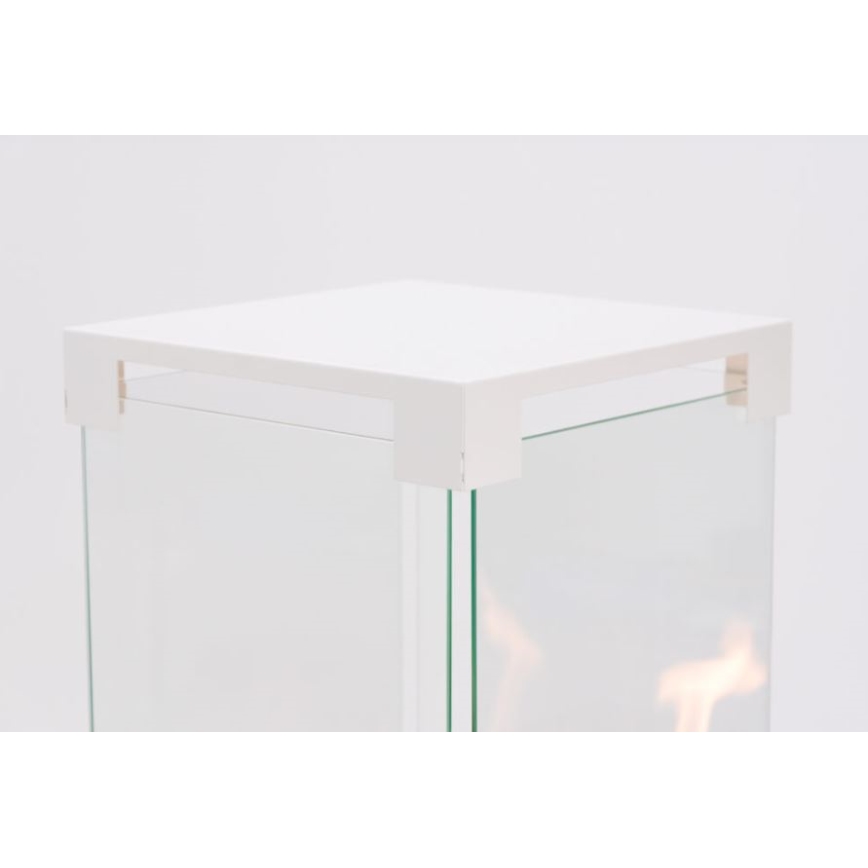 Planika Faro GAS - Udendørs gaspejs 142x36 cm 8kW hvid + beskyttelsescover