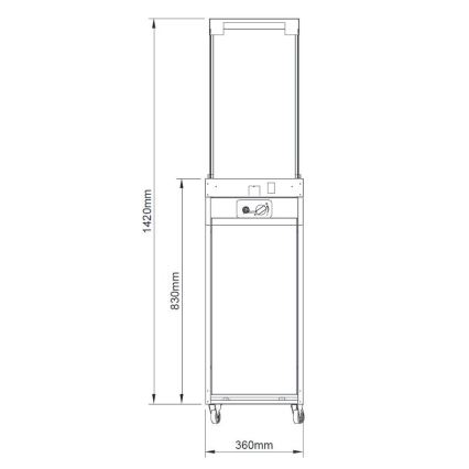 Planika Faro GAS - Udendørs gaspejs 142x36 cm 8kW hvid + beskyttelsescover