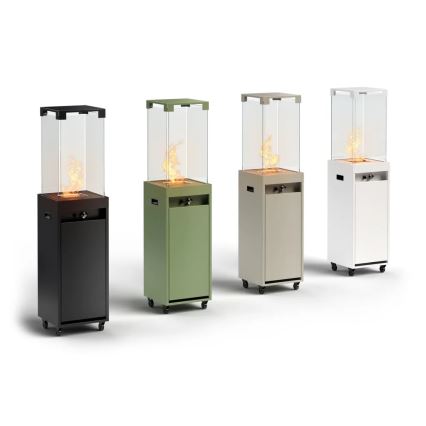 Planika Faro GAS - Udendørs gaspejs 142x36 cm 8kW sort + beskyttelsescover