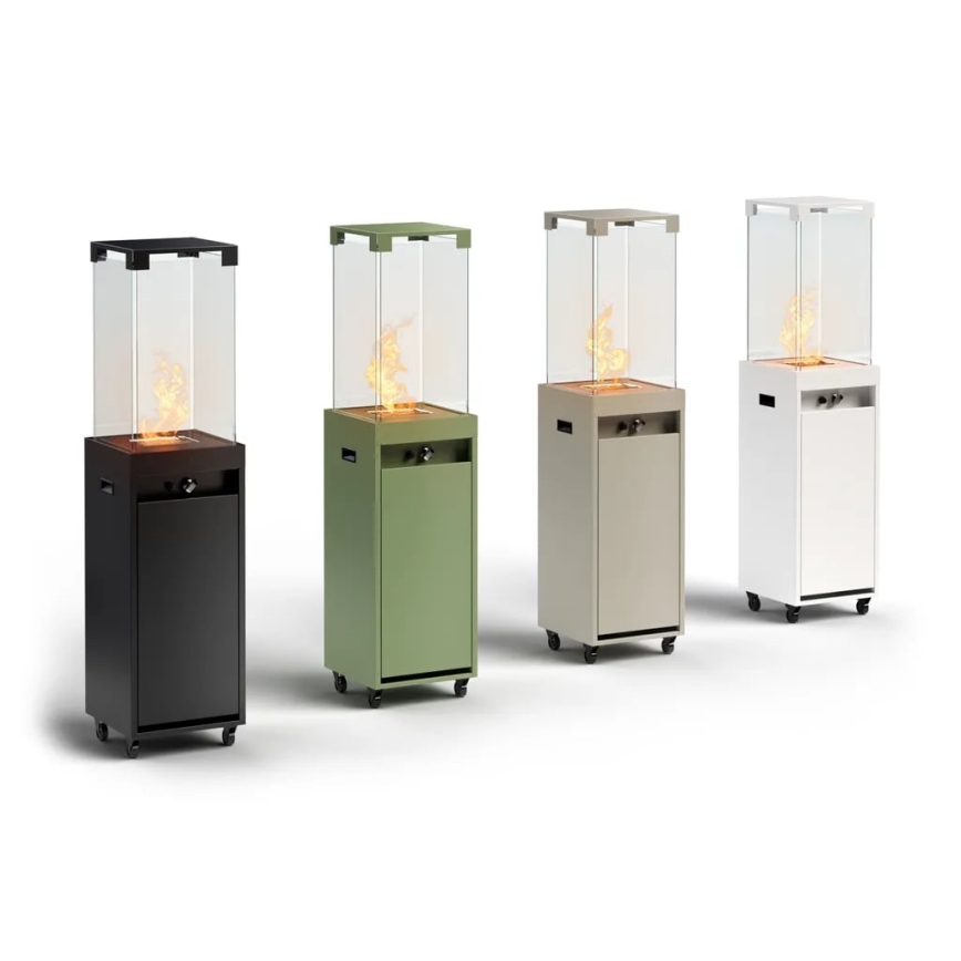 Planika Faro GAS - Udendørs gaspejs 142x36 cm 8kW sort + beskyttelsescover