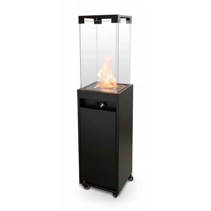 Planika Faro GAS - Udendørs gaspejs 142x36 cm 8kW sort + beskyttelsescover