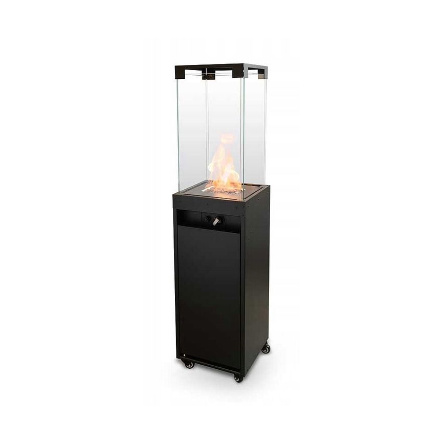 Planika Faro GAS - Udendørs gaspejs 142x36 cm 8kW sort + beskyttelsescover