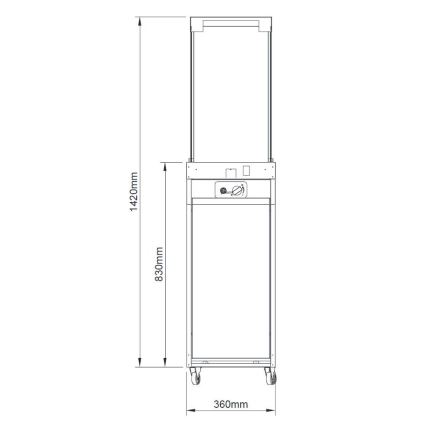 Planika Faro GAS - Udendørs gaspejs 142x36 cm 8kW sort + beskyttelsescover