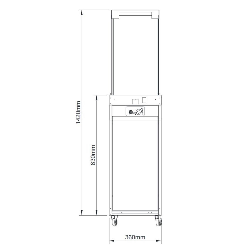 Planika Faro GAS - Udendørs gaspejs 142x36 cm 8kW sort + beskyttelsescover
