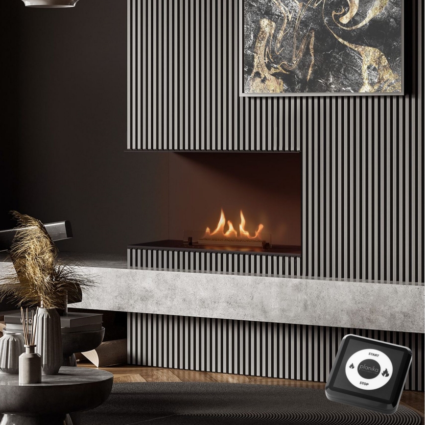 Planika - Indbygget universal biopejs med fjernbetjening 56,2x75 cm 2,5kW/230V