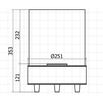 Planika - Biopejs 35,3x25,1 cm 2,5kW sort