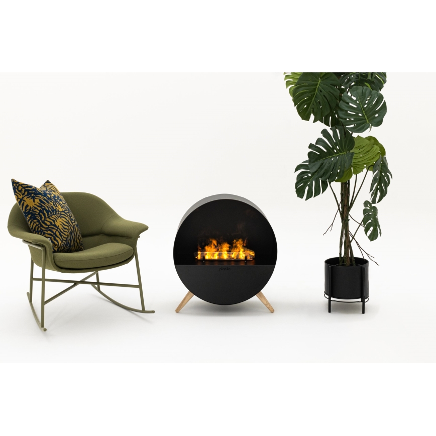 Planika - Dekorativ pejs vanddamp med fjernbetjening 72,9x65,3 cm 125W/230V sort