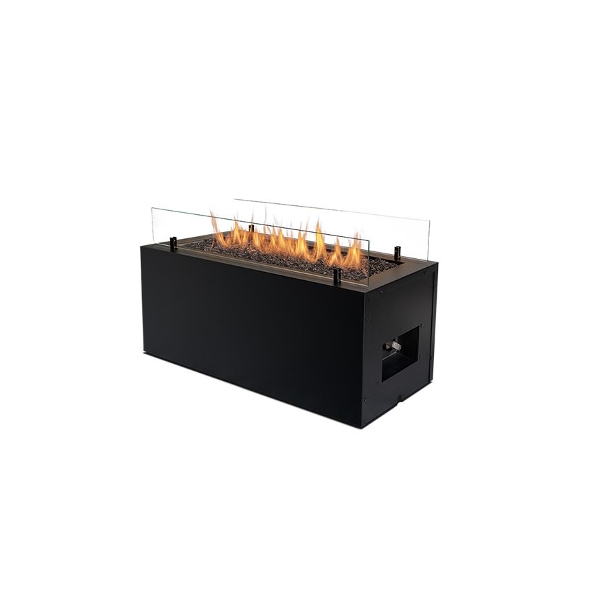 Planika - Udendørs gas pejs 41,4x69,8 cm 10kW sort + beskyttelsescover