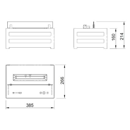 Planika - Biopejs med fjernbetjening 20,8x38,5 cm 2,5kW/230V sort