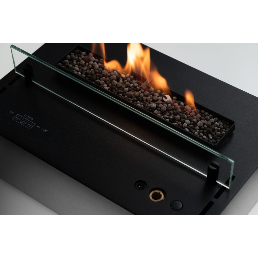Planika - Indbygget Biopejs med fjernbetjening 19,1x38 cm 2,5kW/230V sort