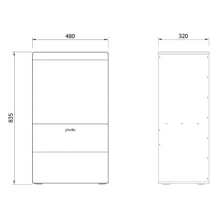 Planika - Biopejs med fjernbetjening 83,5x48 cm 2,5kW/230V sort