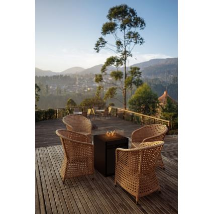 Planika - Udendørs gaspejs 79,7x48 cm 10 kW 1xAAA sort + beskyttelsesdæksel