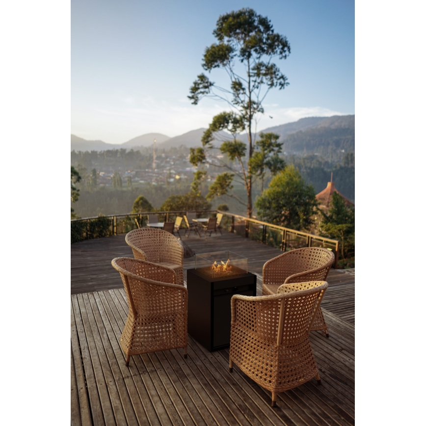 Planika - Udendørs gaspejs 79,7x48 cm 10 kW 1xAAA sort + beskyttelsesdæksel