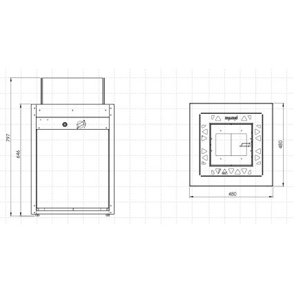 Planika Square GAS - Udendørs gaspejs 79,7x48 cm 10kW