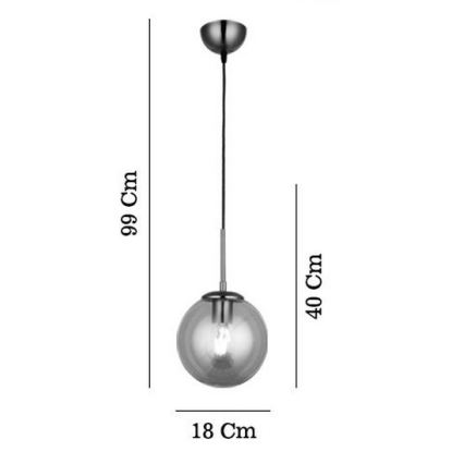 POLINO pendel på ledning 1xE27/40W/230V bronzefarvet