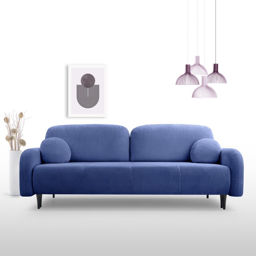 Polstret 3-personers sovesofa CLOUDY, blå