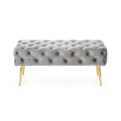 Polstret bænk ATHENA 40x100 cm grå/guldfarvet