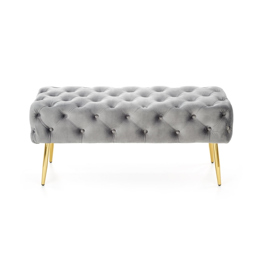 Polstret bænk ATHENA 40x100 cm grå/guldfarvet