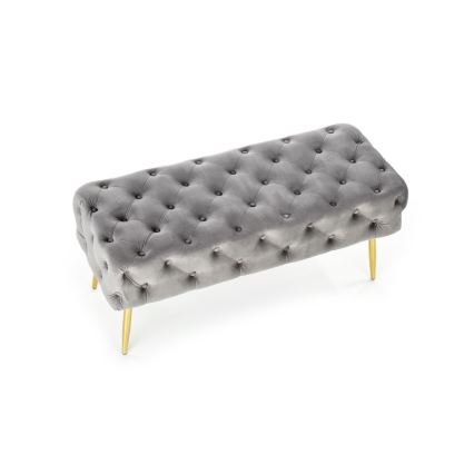 Polstret bænk ATHENA 40x100 cm grå/guldfarvet