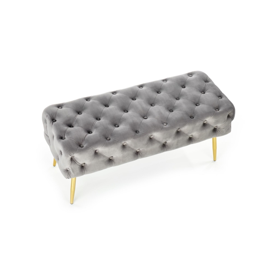 Polstret bænk ATHENA 40x100 cm grå/guldfarvet