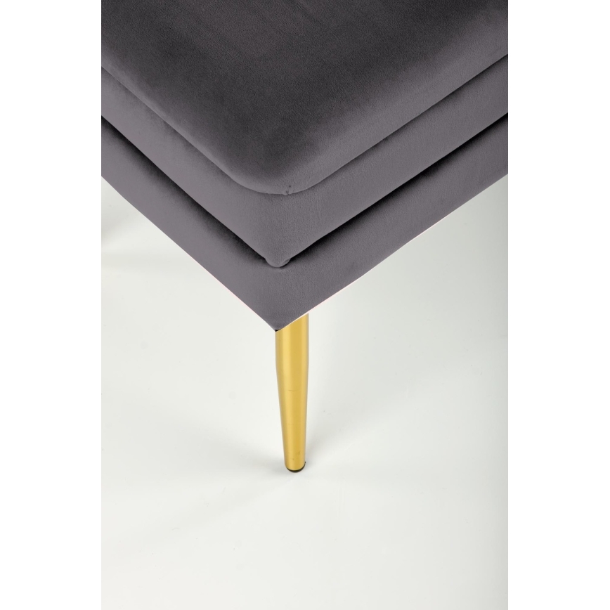Polstret bænk med opbevaringsplads VELVA 37x78 cm grå/guldfarvet