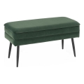 Polstret bænk med opbevaringsplads VELVA 37x78 cm grøn/sort