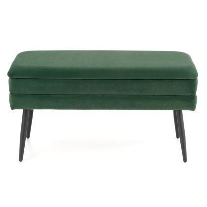 Polstret bænk med opbevaringsplads VELVA 37x78 cm grøn/sort