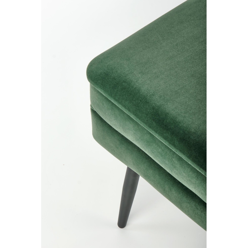 Polstret bænk med opbevaringsplads VELVA 37x78 cm grøn/sort