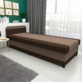 Polstret dagsseng med opbevaring TALI 80x202 brun/beige
