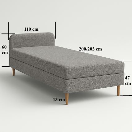 Polstret daybed BRISBANE 110x200 cm sort