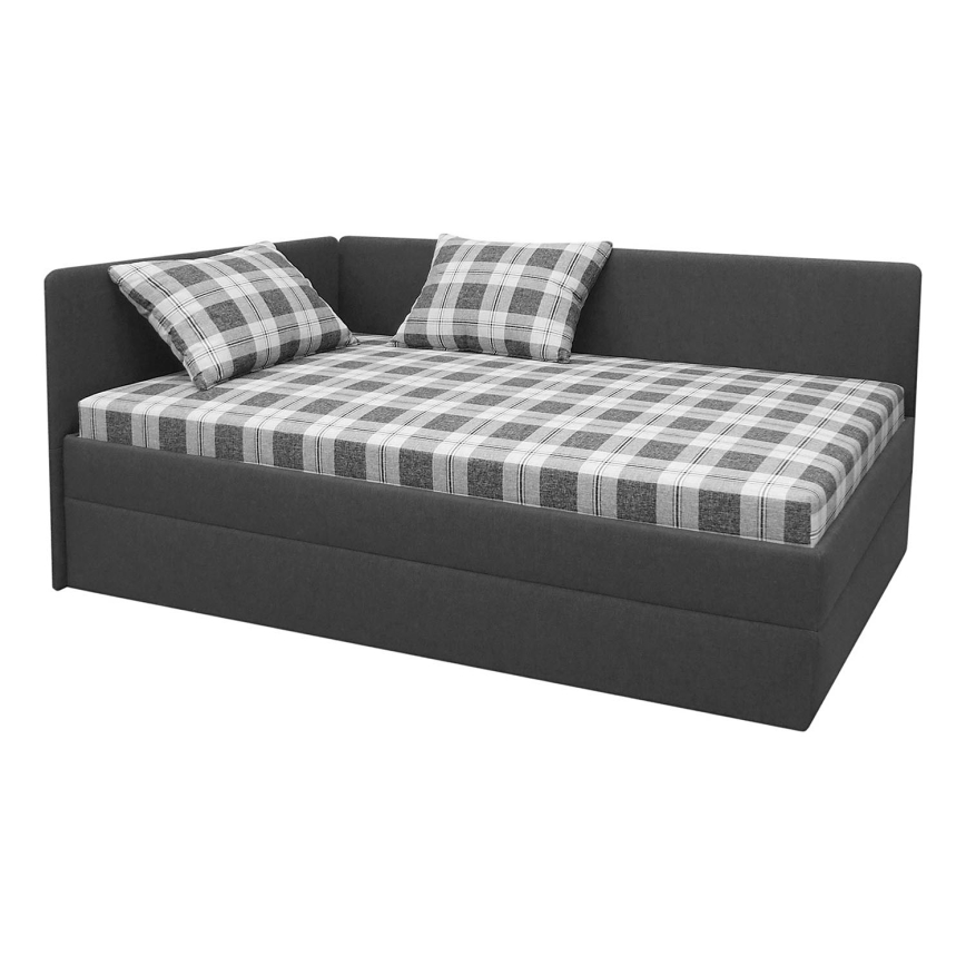Polstret daybed m. universel sengegavl ARLY 110x200 cm antracit/hvid