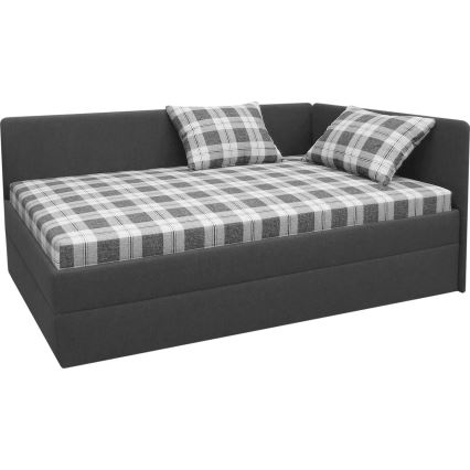 Polstret daybed m. universel sengegavl ARLY 110x200 cm antracit/hvid