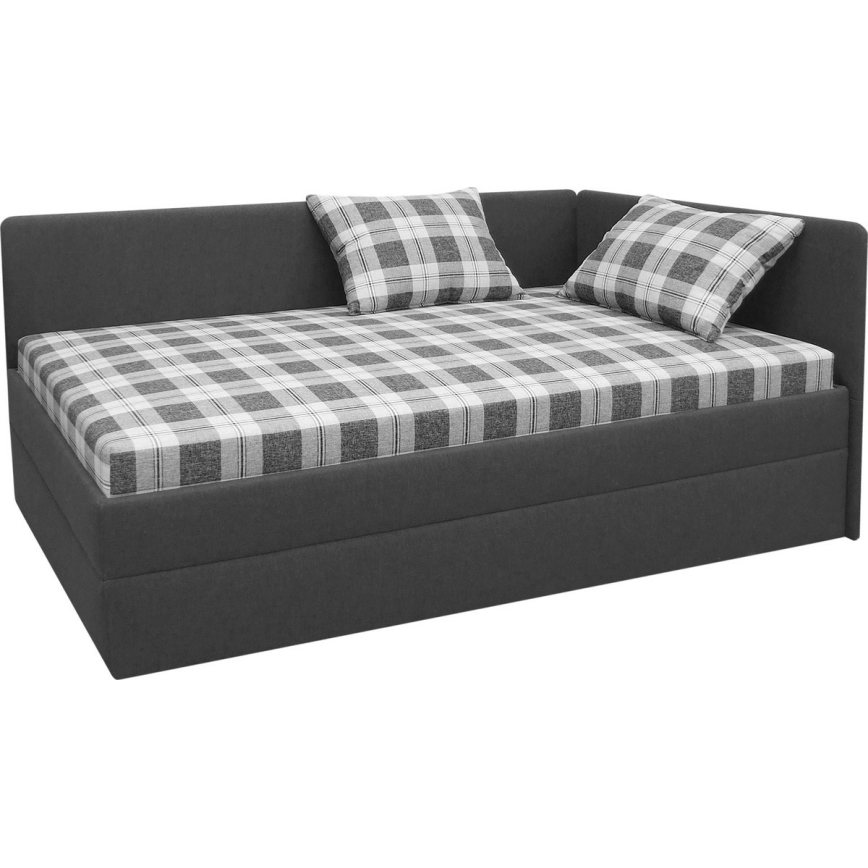 Polstret daybed m. universel sengegavl ARLY 110x200 cm antracit/hvid