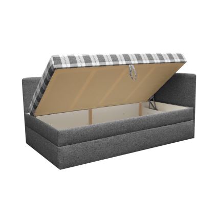 Polstret daybed m. universel sengegavl ARLY 110x200 cm antracit/hvid