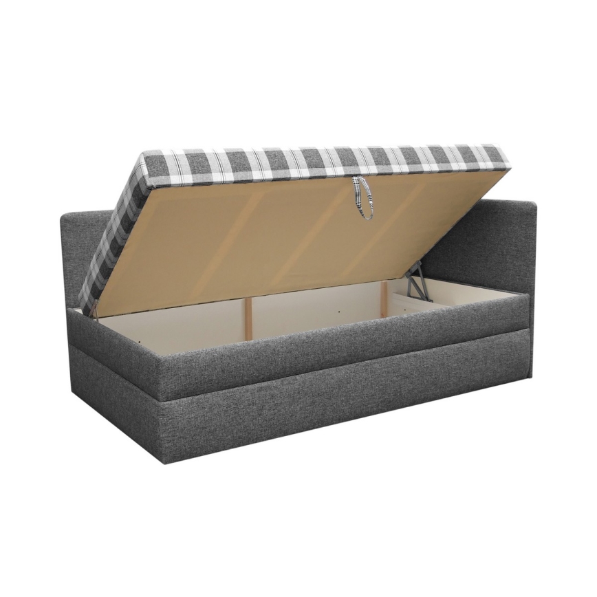 Polstret daybed m. universel sengegavl ARLY 110x200 cm antracit/hvid