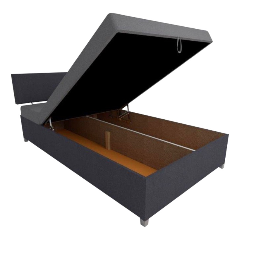 Polstret divanseng med justerbar position og opbevaringsplads DALLAS 108x205 cm grå/antracit